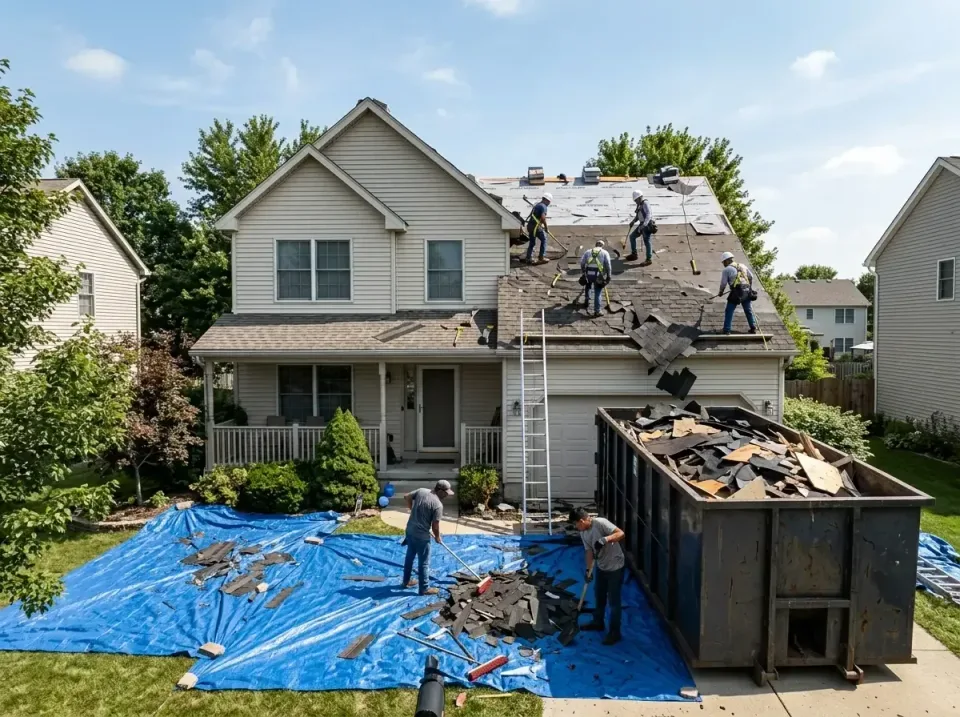 roof-replacement-debris-remova-004 — frequently asked questions, Cheapest Dumpster Rentals in Chatham, IL
